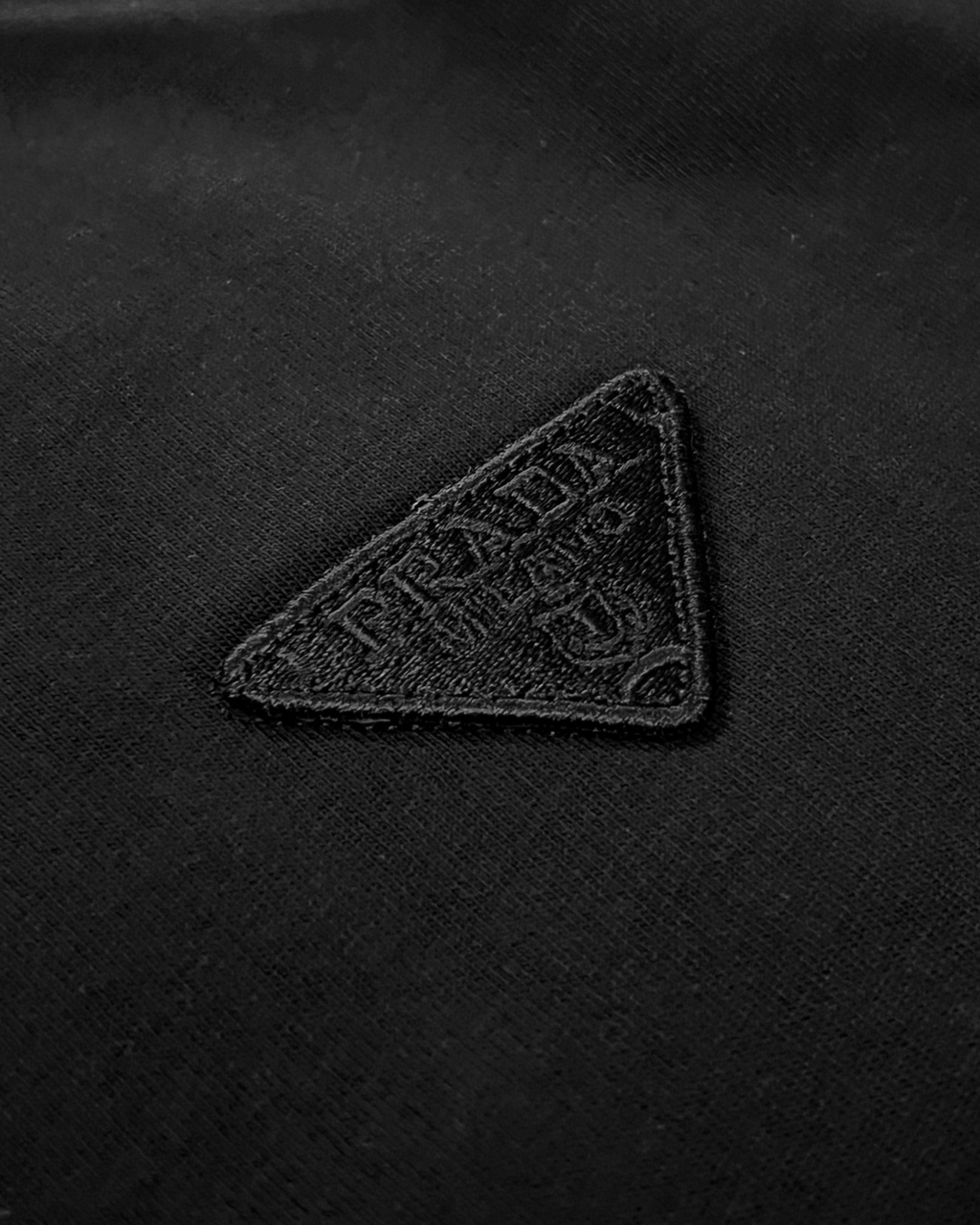 Prada - Black Logo Patch T-Shirt - Black