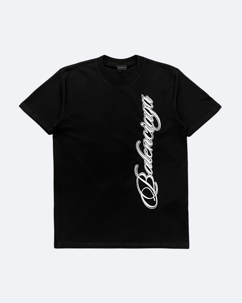 Balenciaga - Vertical Logo Embroidery T-Shirt - Black